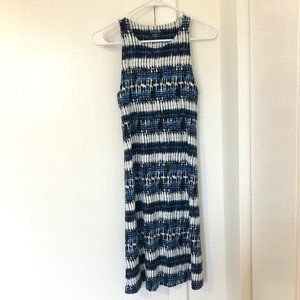 Athleta Navy/Blue/White Patterned Super Soft Tank Dress Sz S